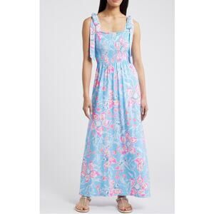 Lilly Pulitzer Kailua Floral Smocked Maxi Sundress XL